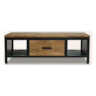 Jaipur Furniture Induse Coffee Table 1 Drawer - Mango Wood/Iron - L60 x W120 x H41 cm - PP Sawn Finish in Brown