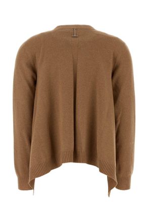 Alexander McQueen Womens Biscuit Cashmere Blend Oversize Cardigan Lightcamel Maglieria