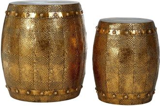 Premier Housewares Reza Hammered Drum Stools