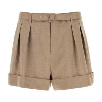 Saint Laurent Short Avec Poches &Agrave; - Dames - Korte broeken - Beige - Maat: 6XL Zijde