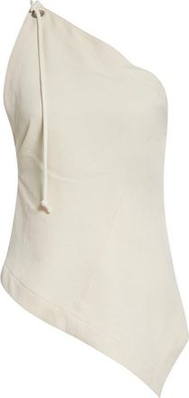 Helmut Lang One-Shoulder Cotton Top in Muslin at Nordstrom, Size X-Small