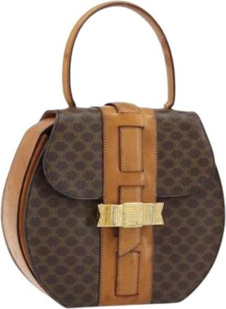 Celine Pre-owned Handbags, female, Brown, Size: ONE SIZE Pre-owned Vintage Canvas Hand Bag
