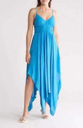 Blu Pepper Handkerchief Hem Slipdress in Blue at Nordstrom Rack, Size Medium