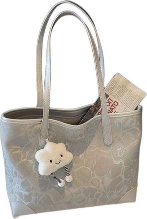 Generic Womens Tote Bag Large Handbag Simple Shoulder Bag for School Work Leisure | silver