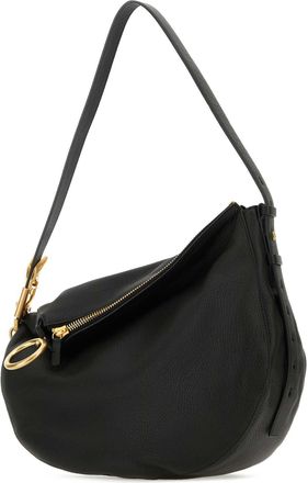 Burberry Womens Knight Shoulder Bag Black Calf Leather