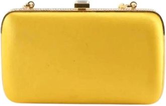 Prada Pre-owned Ametista Satin Clutch - Dames - Vintage Clutch - Geel - ONE Size - Satijn - Vintage