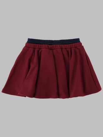 Msgm Logo Cotton Skirt - Red