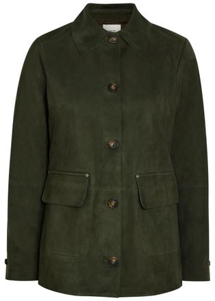 Vince Suede Jacket - Green - S (UK8-10 / S)