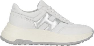 Hogan Low-Top Smooth Leather Sneakers with Silver Logo