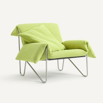 OTTO STUDIO FOR AM.PM Fauteuil van gewatteerde stof en staal Nomad