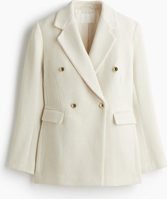 H&M Zweireihiger Blazer - White