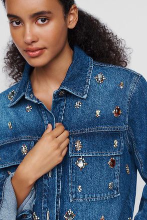 Farm Rio Gems 100% Cotton Denim Buttondown Shirt