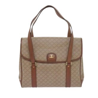 Celine Vintage Macadam Handbag Canvas And Leather Beige Canvas Handbag (Pre-Owned)