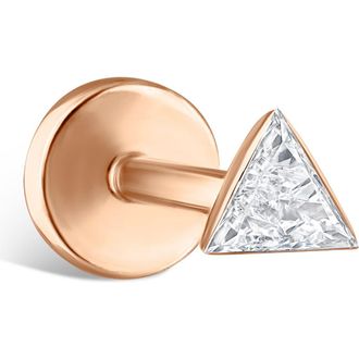 Maria Tash Invisible Set Triangle Diamond Threaded Stud Earring in Rose Gold at Nordstrom, Size 3 Mm