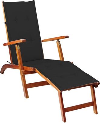 vidaXL Vidaxl - Tumbona De Jard&iacute;n Con Reposapi&eacute;s Y Coj&iacute;n Madera Maciza Acacia