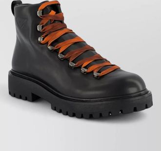 Prada leather lace-up ankle boots