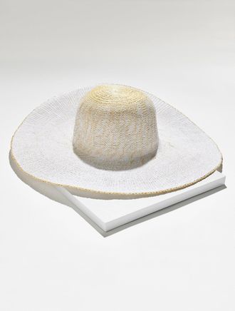 Talbots Straw Sun Hat - Natural/White - 001 Talbots