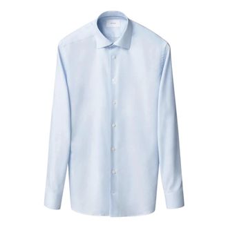 Eton Lichtblauw Fijn Twill Overhemd Contemporary Fit - Heren - Zakelijke Overhemden - Blauw - XL - Katoen - Overhemden