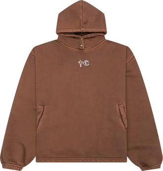 Thug Club Devil Peace back-patch hoodie - Brown