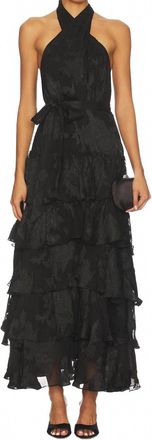Astr Adamaris Tiered Halter Maxi Dress In Black