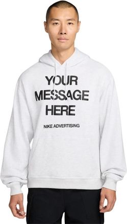 Nike Your Message Here Graphic Fleece Hoodie - Heren - Sport - Grijs - Maat: M Fleece