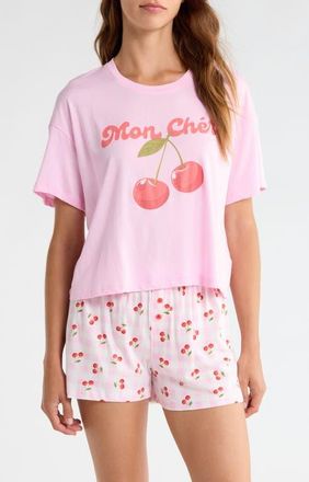 PJ Salvage T-Shirt & Boxers Jersey Short Pajamas in Pink at Nordstrom, Size X-Small