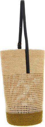 Khaite Womens Beige Sisal Shoulder Bag