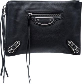 Balenciaga Pre-owned Balenciaga Goatskin Motocross Classic Metallic Edge Clutch Ladies ECP54WBXEH2EXHM6