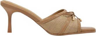 Menbur Heeled Mules - Dames - Muiltjes - Beige - 35 EU - Leer - Schoenen