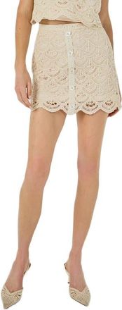endless rose Textured Open Stitch Miniskirt in Natural at Nordstrom, Size X-Small