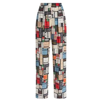 Moschino Printed silk Trousers - female - Moschino - Straight Trousers - Multicolor - XL - Trousers