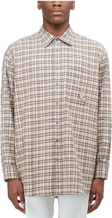 Gucci Chicken Embroidery Check Shirt Beige 628325-ZAFD7-9128
