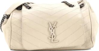 Saint Laurent Nolita Satchel Matelasse Chevron Leather Medium shoulder bag - Beige