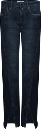 Replay Womens Perlie Straight-Fit Jeans in Blue Cotton - Size 27W/34L