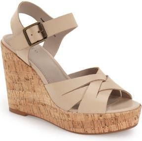 Hinge Hadley Wedge Sandal in Nude Leather at Nordstrom Rack, Size 6.5