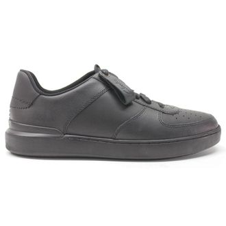 Clarks Court Lite Tie Leather Mens Lace Up Trainers - Black - Size:UK 10