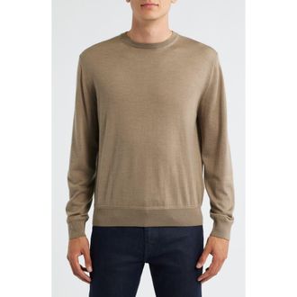 Canali Wool, Silk & Cashmere Crewneck Sweater in Brown at Nordstrom Rack, Size 44 Us / 56 Eu Regular