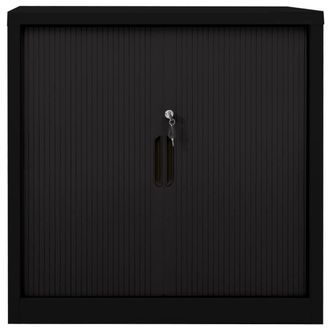 Berkfield Home Sliding Door Cabinet Black 90x40x90 cm Steel | Size: 90 x 40 x 90 cm