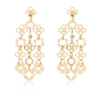 Tory Burch Forget Me Not Chandelier Oorbellen - Dames - Oorbellen - Geel - ONE Size - Accessoires