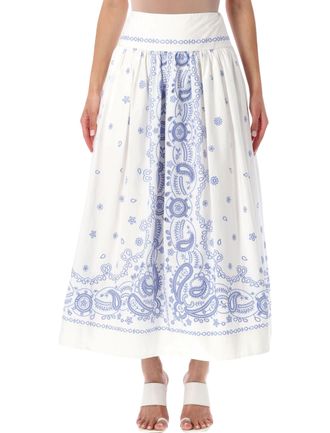 Self Portrait Embroidered Midi Skirt