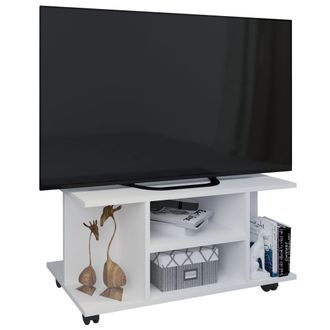 ebuy24 Ebuy24 - Muebles Tv Vcm Lowboard Estante Tv Con Ruedas Dimensiones 40 X An. 80 X P. 40 Cm Muebles Fernseh - Findalo (blanco)