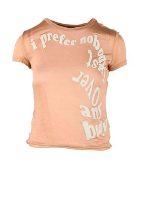 Diesel Beige Graphic Modal-Blend T-Shirt