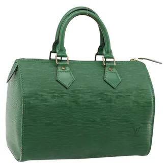 Louis Vuitton Speedy Handbag Epi Leather Green Leather Handbag (Pre-Owned)