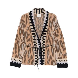 Forte_Forte Il Cardigan Leopard Brit - - Knitwear - Donna - Beige - S