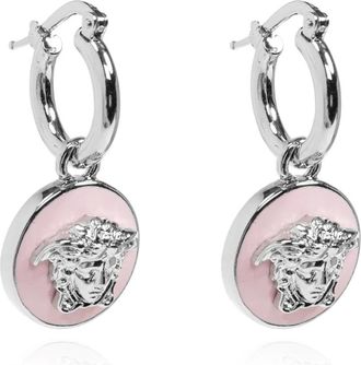 Versace Accessoires, unisex, Roze, ONE Size, Leer, Icon Oorbellen