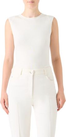 Akris Sleeveless Silk Rib Top in Ecru at Nordstrom, Size 10
