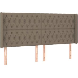 vidaXL Cabecero Con Led De Tela Gris Taupe 203x16x118/128 Cm Vidaxl
