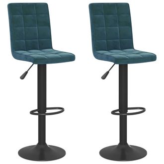 vidaXL Taburetes De Cocina 2 Unidades Terciopelo Azul Vidaxl