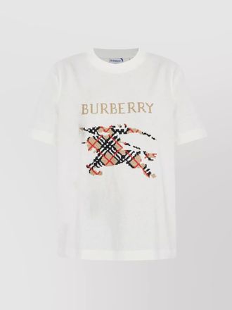 Burberry crewneck t-shirt featuring embroidered graphic print