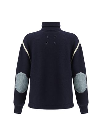 Maison Margiela Half-Zip Wool Sweater - Navy